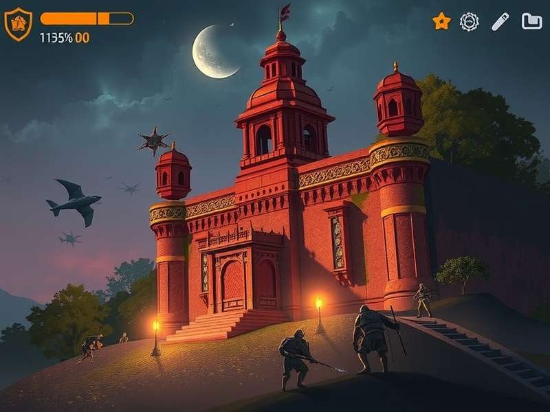 Saffron Siege Glory gameplay screenshot showing fortress battle